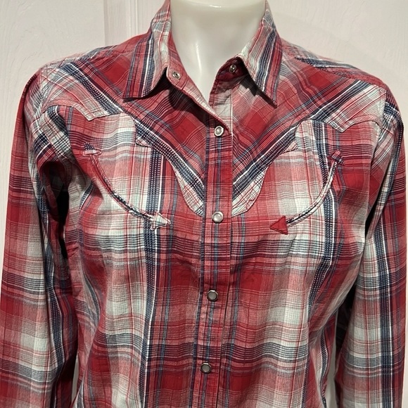 Ariat women’s plaid pearl snap button down western shirt size Medium - Picture 3 of 12